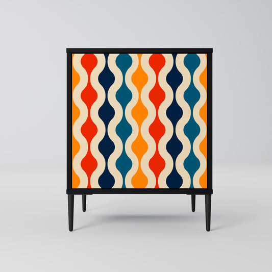 Credenza a 1 anta COLORFUL NOSTALGIA con finitura nera
