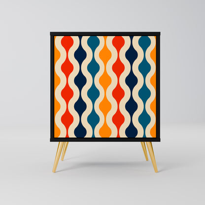COLORFUL NOSTALGIA 1-Door Sideboard in Black Finish