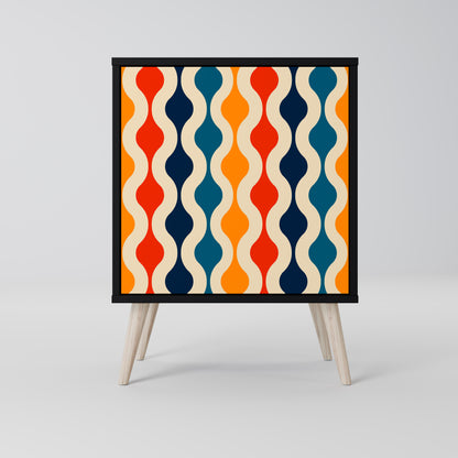 COLORFUL NOSTALGIA 1-Door Sideboard in Black Finish