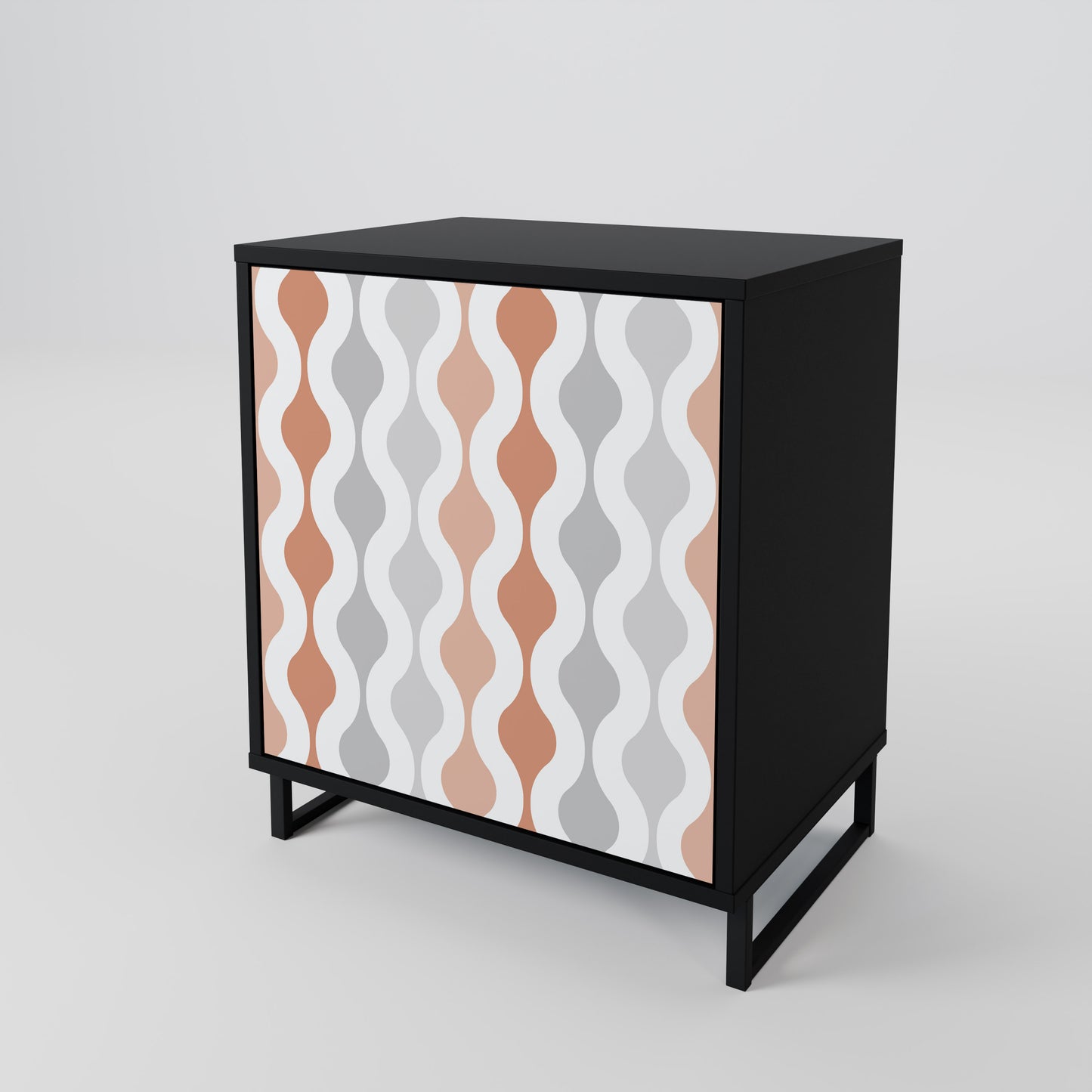 HAZY NOSTALGIA 1-Door Sideboard in Black Finish
