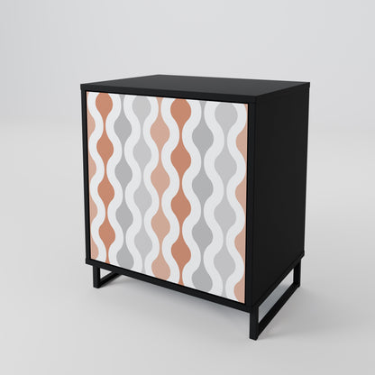 HAZY NOSTALGIA 1-Door Sideboard in Black Finish
