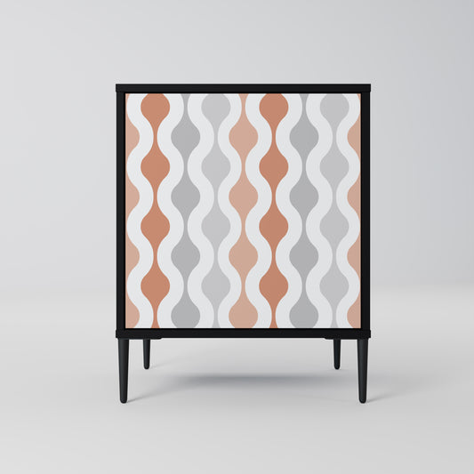 HAZY NOSTALGIA 1-Door Sideboard in Black Finish