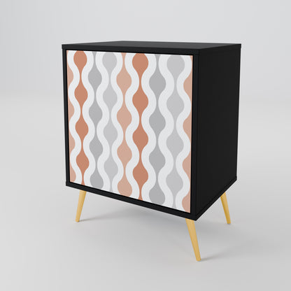 HAZY NOSTALGIA 1-Door Sideboard in Black Finish