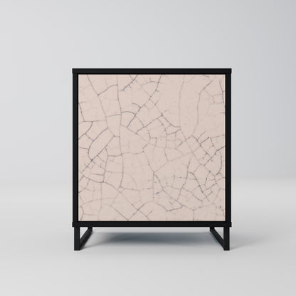 CERAMIC TEXTURE 1-Door Sideboard in Black Finish