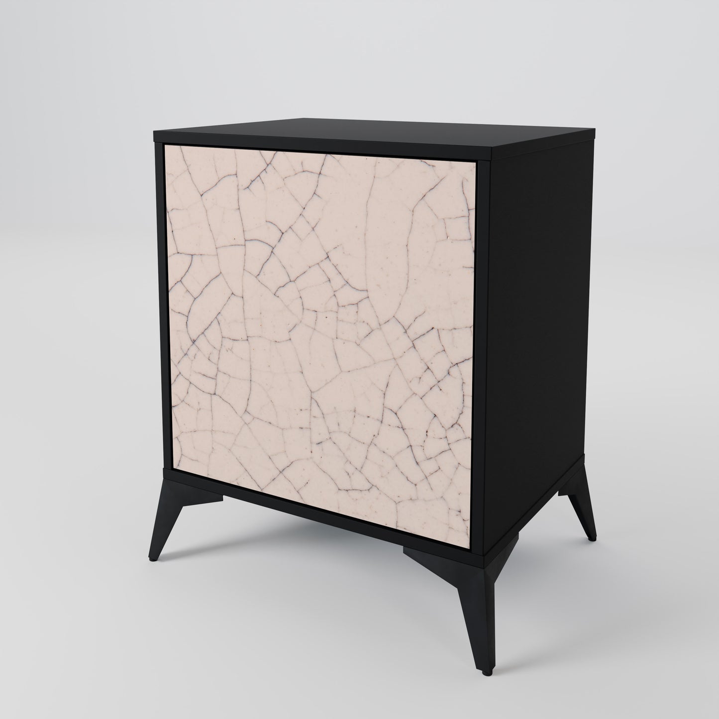 CERAMIC TEXTURE 1-Door Sideboard in Black Finish