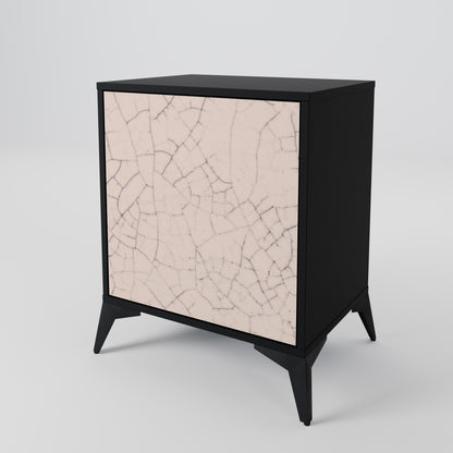CERAMIC TEXTURE 1-Door Sideboard in Black Finish