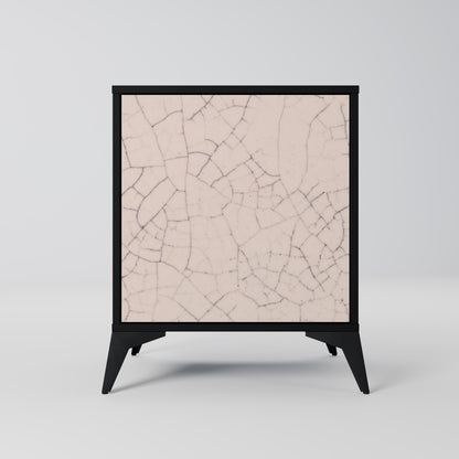 CERAMIC TEXTURE 1-Door Sideboard in Black Finish