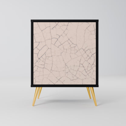 CERAMIC TEXTURE 1-Door Sideboard in Black Finish