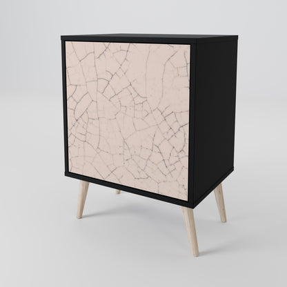 CERAMIC TEXTURE 1-Door Sideboard in Black Finish