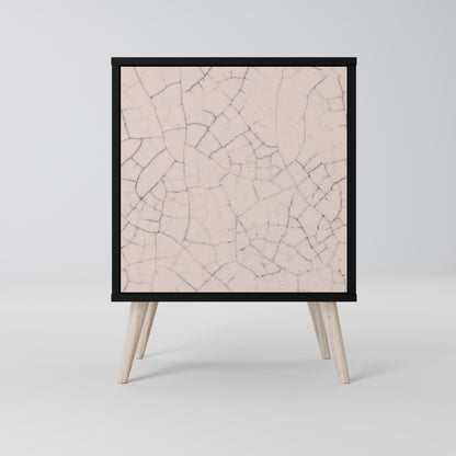 CERAMIC TEXTURE 1-Door Sideboard in Black Finish