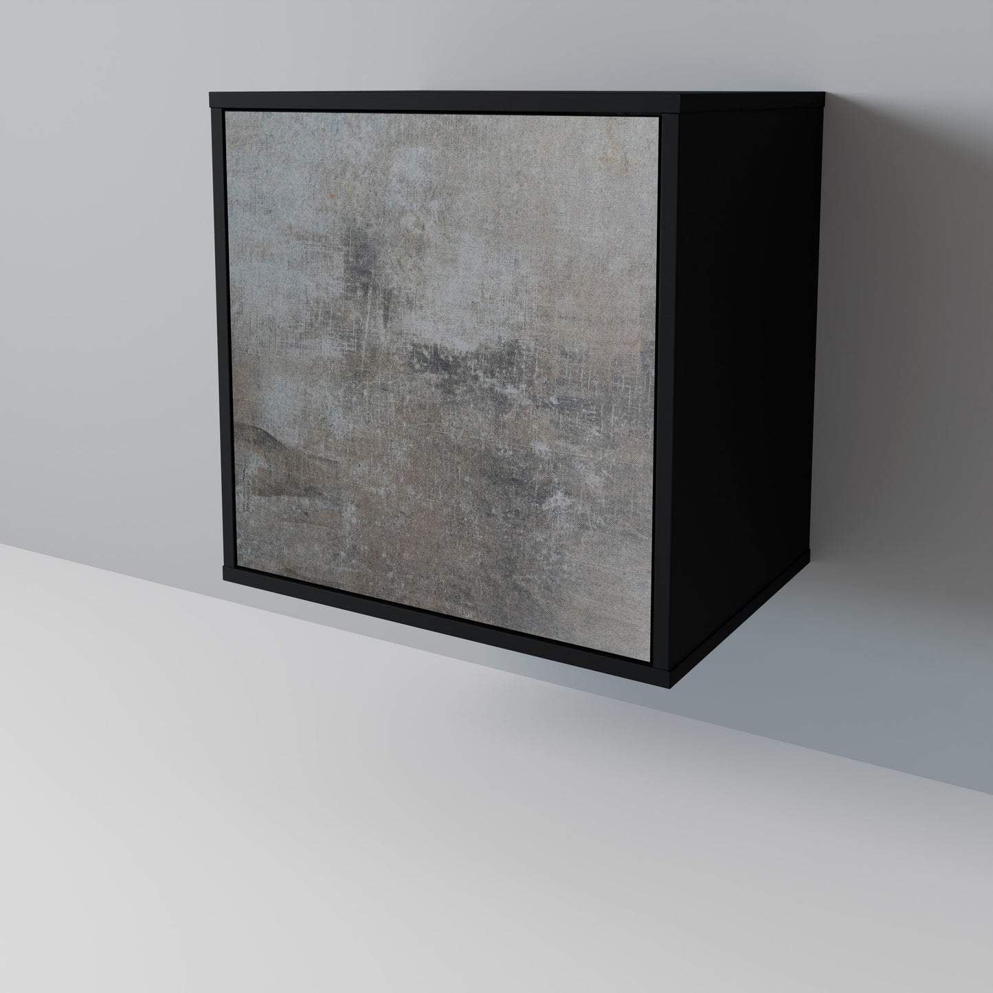 CONCRETE WALL 1-Door Sideboard in Black Finish
