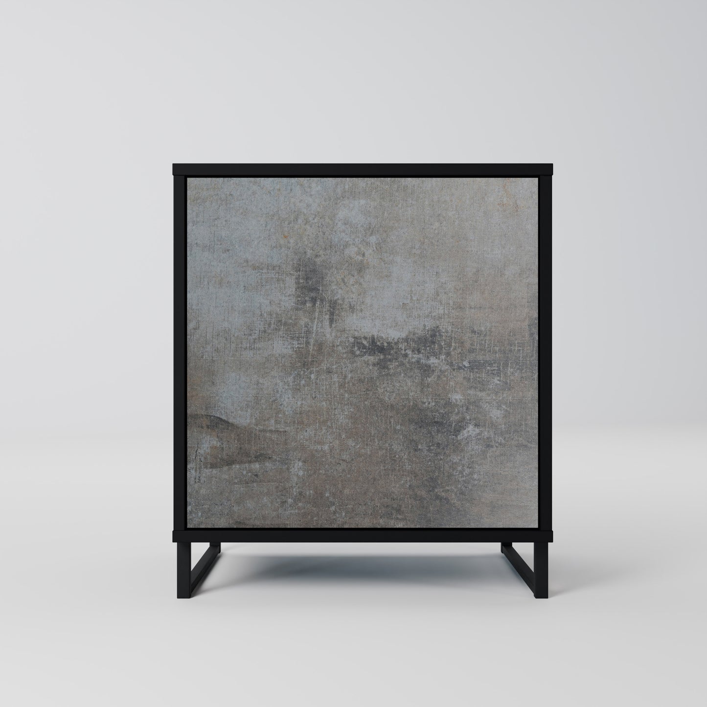 CONCRETE WALL 1-Door Sideboard in Black Finish
