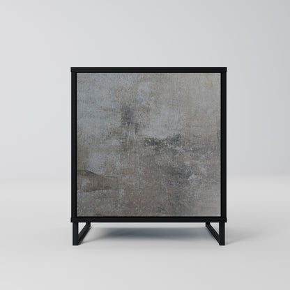 CONCRETE WALL 1-Door Sideboard in Black Finish