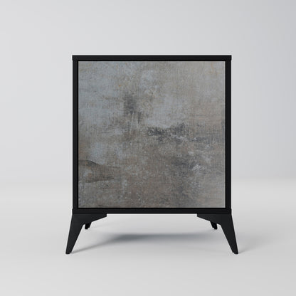 CONCRETE WALL 1-Door Sideboard in Black Finish