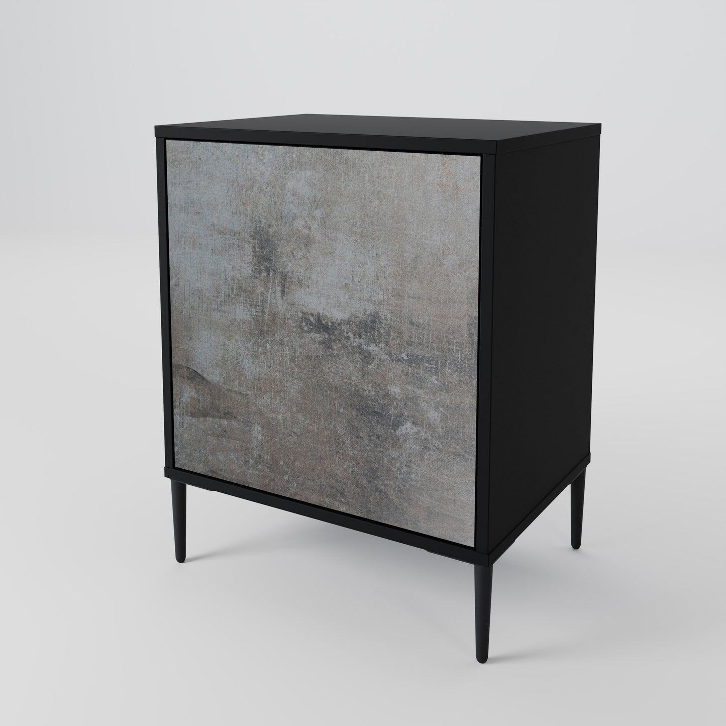 CONCRETE WALL 1-Door Sideboard in Black Finish