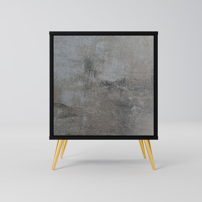 CONCRETE WALL 1-Door Sideboard in Black Finish