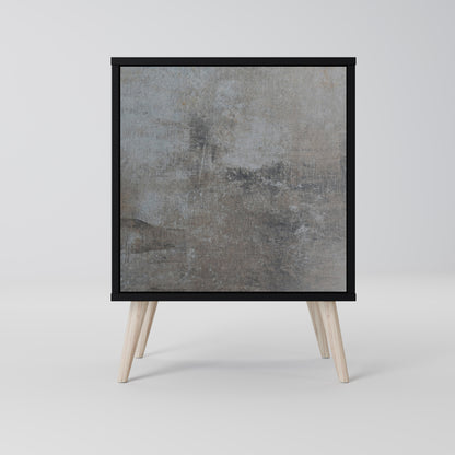 CONCRETE WALL 1-Door Sideboard in Black Finish
