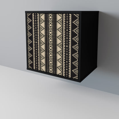 Credenza AZTEC a 1 anta con finitura nera