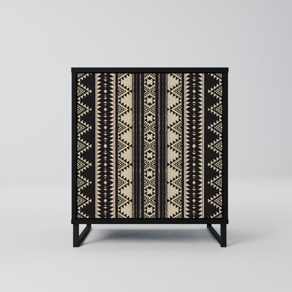 Credenza AZTEC a 1 anta con finitura nera