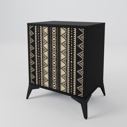 Credenza AZTEC a 1 anta con finitura nera