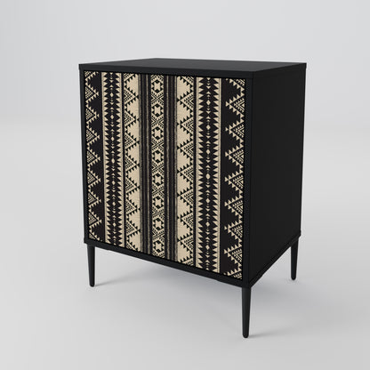 Credenza AZTEC a 1 anta con finitura nera
