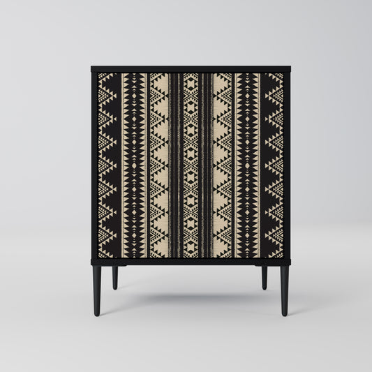 Credenza AZTEC a 1 anta con finitura nera