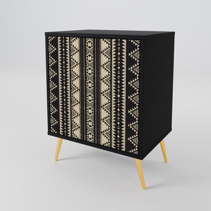 Credenza AZTEC a 1 anta con finitura nera