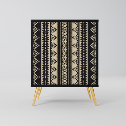 Credenza AZTEC a 1 anta con finitura nera