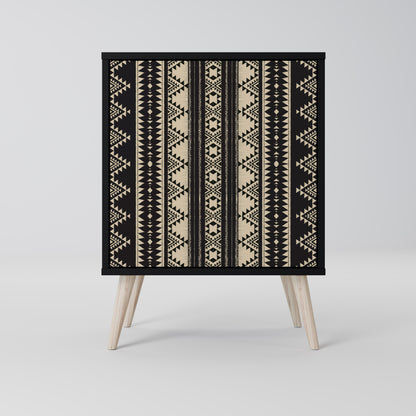 Credenza AZTEC a 1 anta con finitura nera