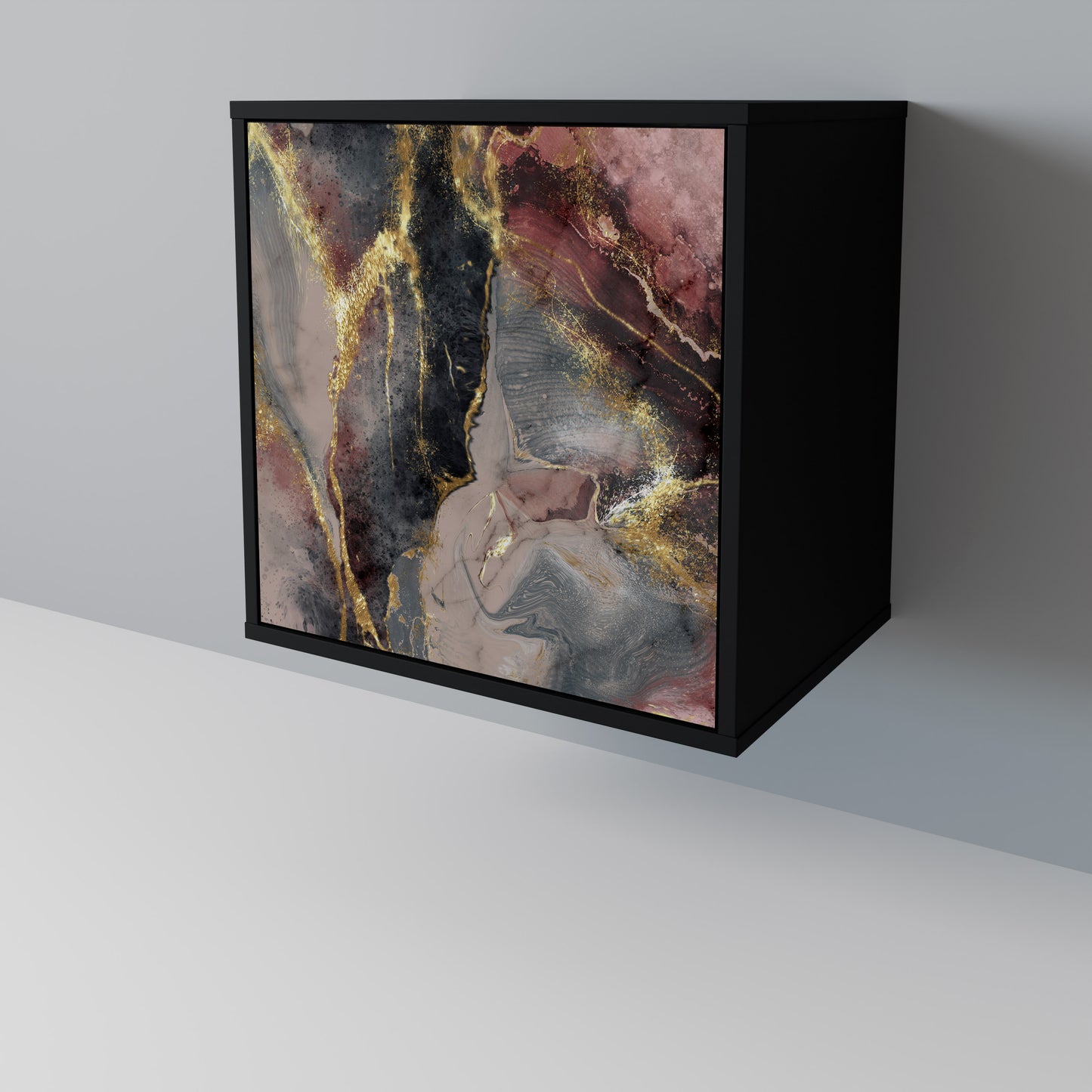 GOLDEN TIDES 1-Door Sideboard in Black Finish