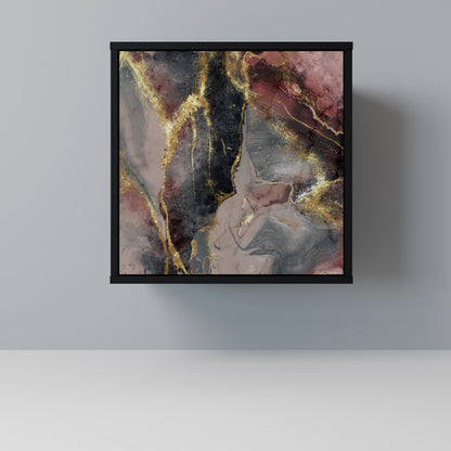 GOLDEN TIDES 1-Door Sideboard in Black Finish