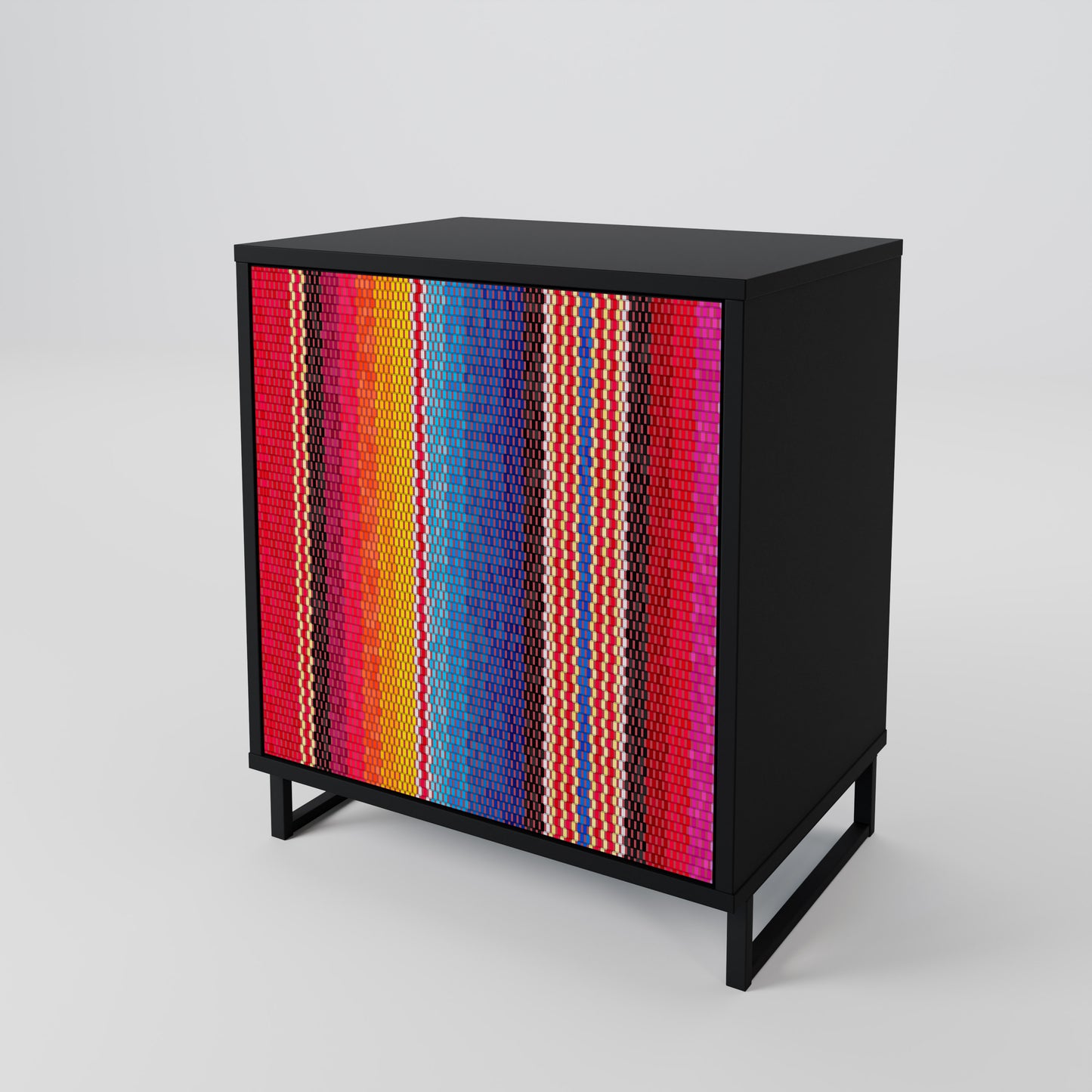 ETHNIC MEXICAN 1-Door Sideboard in Black Finish