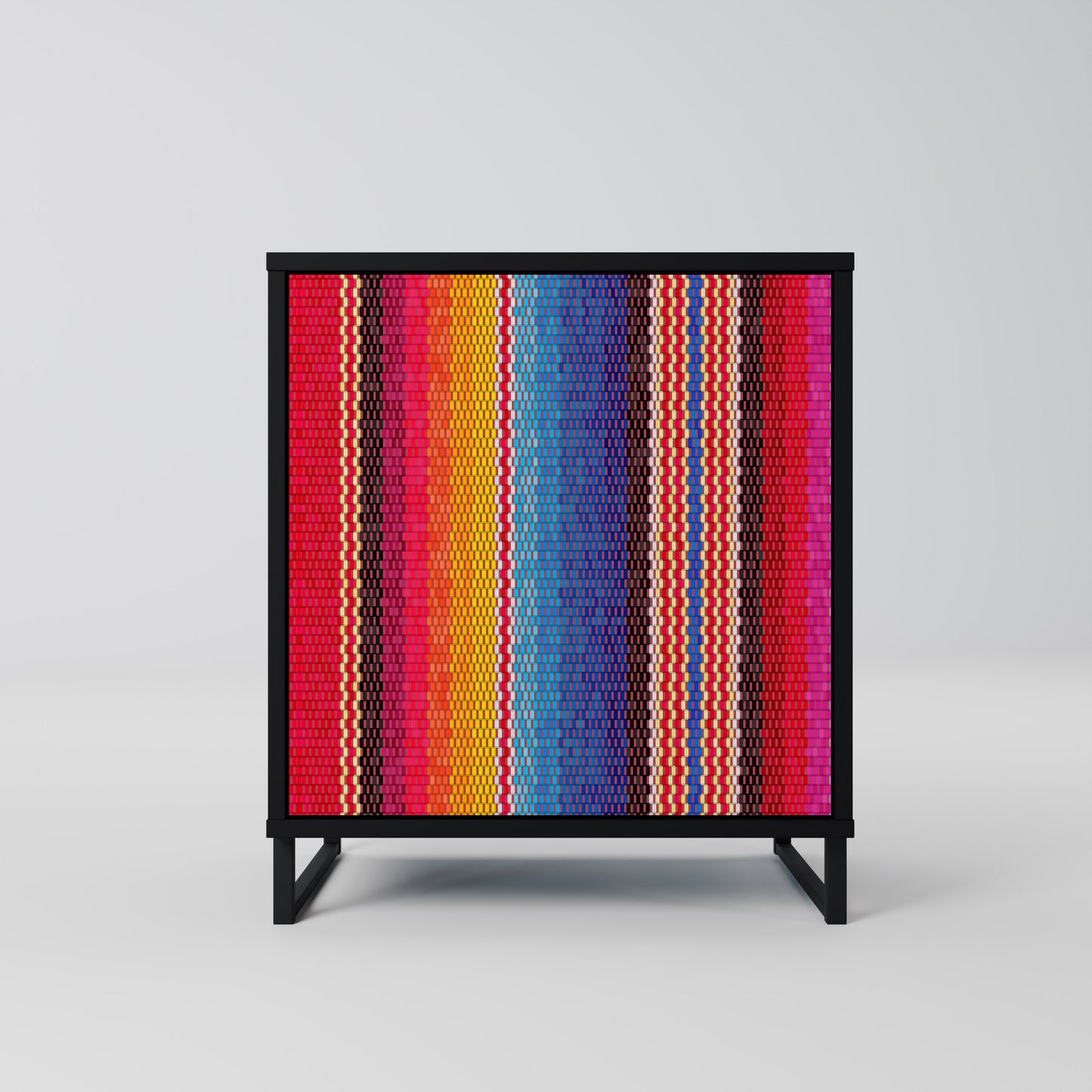 ETHNIC MEXICAN 1-Door Sideboard in Black Finish