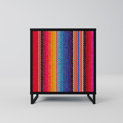 ETHNIC MEXICAN 1-Door Sideboard in Black Finish