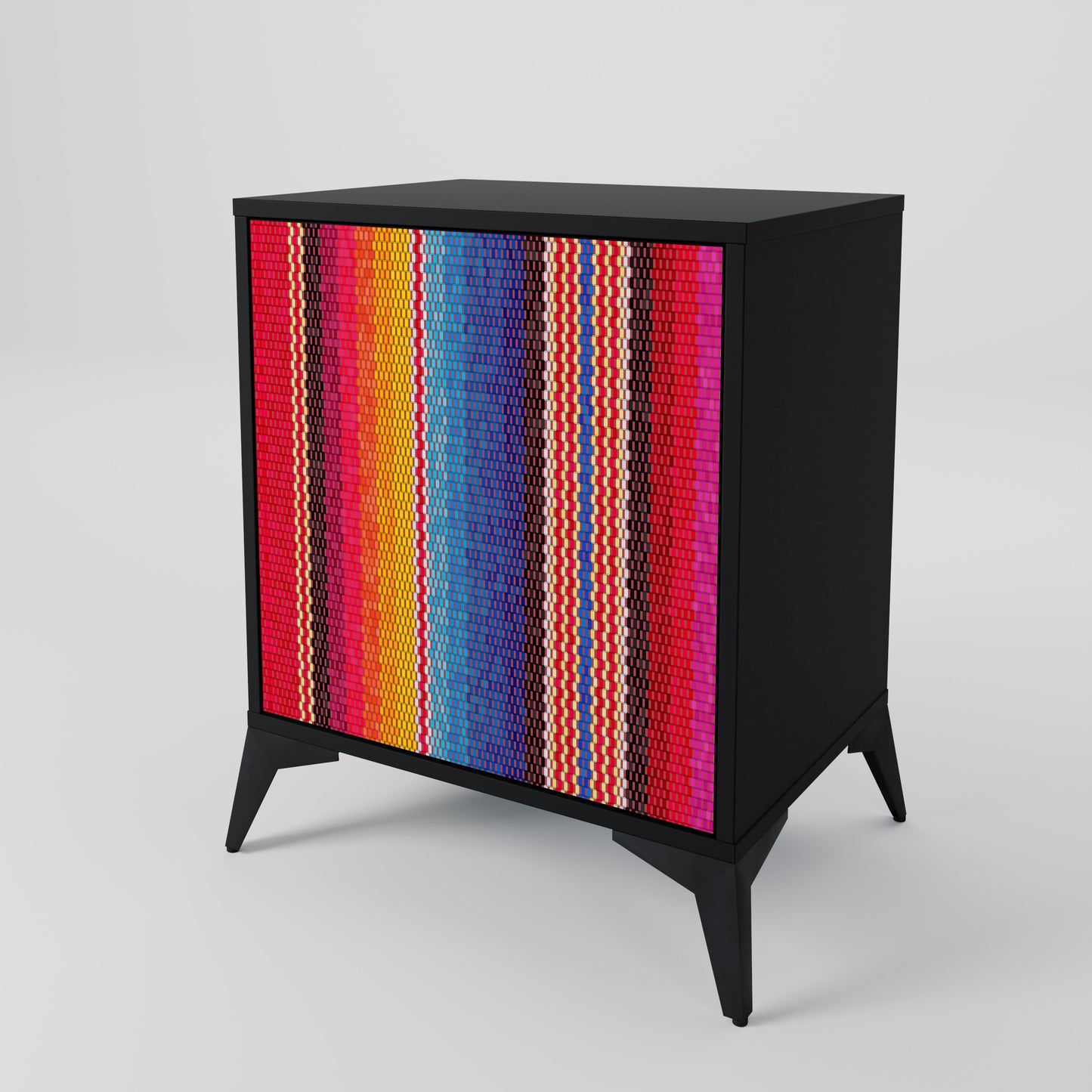 ETHNIC MEXICAN 1-Door Sideboard in Black Finish
