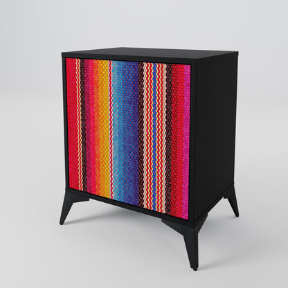 ETHNIC MEXICAN 1-Door Sideboard in Black Finish