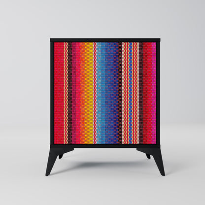 ETHNIC MEXICAN 1-Door Sideboard in Black Finish
