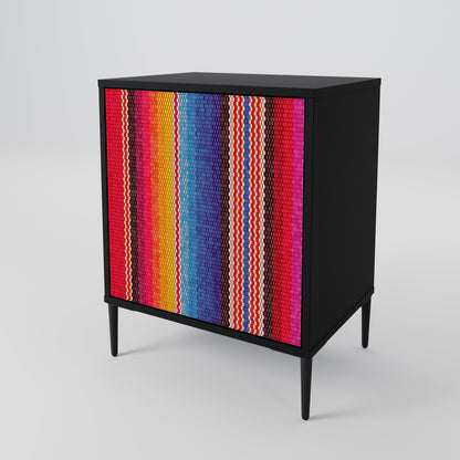 ETHNIC MEXICAN 1-Door Sideboard in Black Finish
