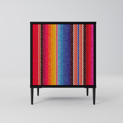 ETHNIC MEXICAN 1-Door Sideboard in Black Finish