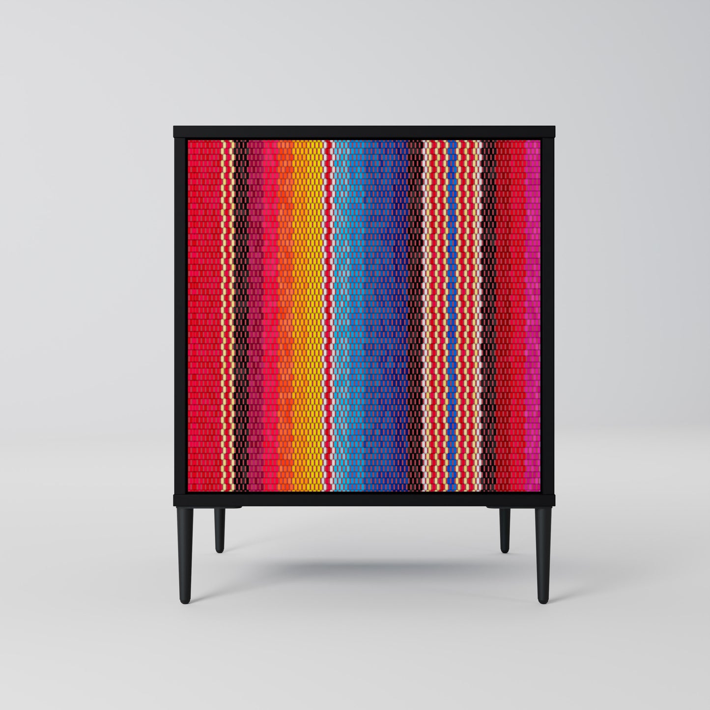 ETHNIC MEXICAN 1-Door Sideboard in Black Finish
