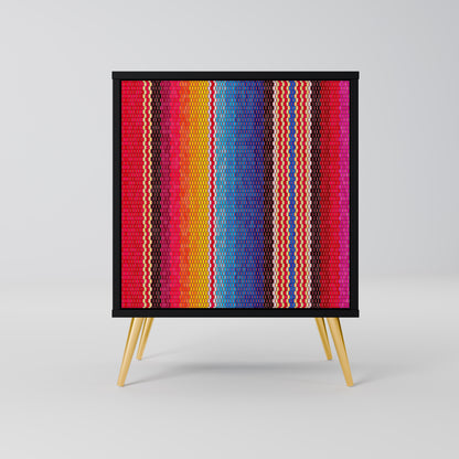 ETHNIC MEXICAN 1-Door Sideboard in Black Finish