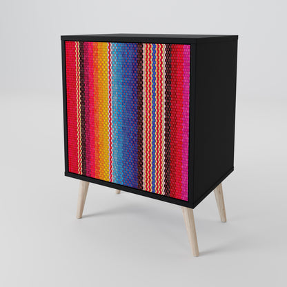 ETHNIC MEXICAN 1-Door Sideboard in Black Finish