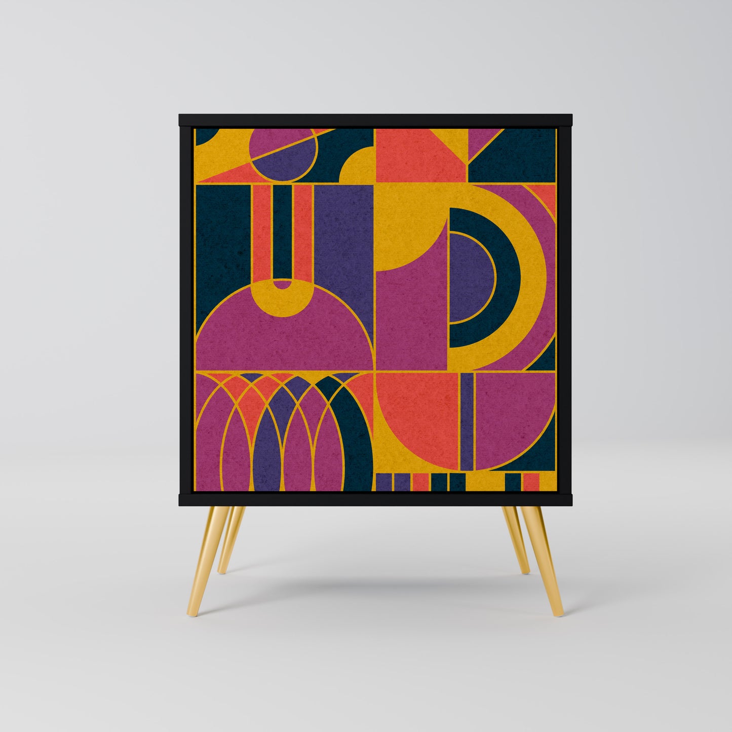 ELECTRIC PATTERNS 1-Door Sideboard in Black Finish