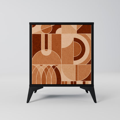 PRISM MOSAIC 1-Door Sideboard in Black Finish