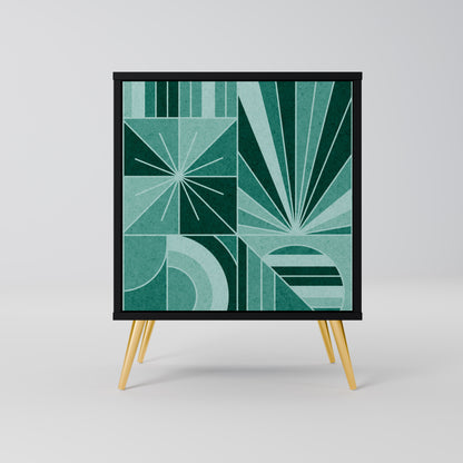 Credenza HARMONIC GRID a 1 anta con finitura nera