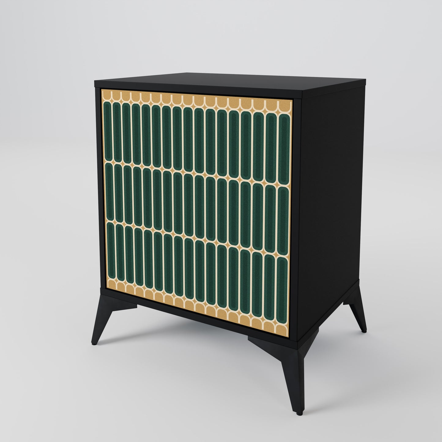ILUSION GATE 1-Door Sideboard in Black Finish
