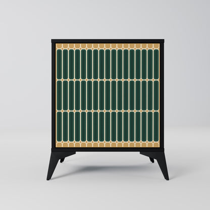 ILUSION GATE 1-Door Sideboard in Black Finish