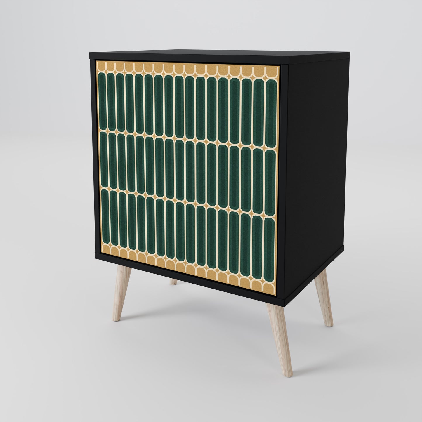 ILUSION GATE 1-Door Sideboard in Black Finish