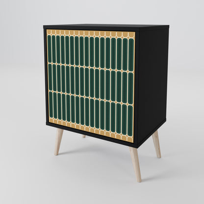 ILUSION GATE 1-Door Sideboard in Black Finish