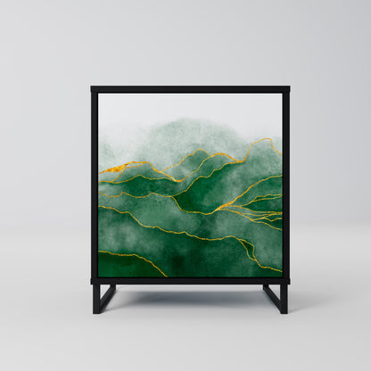 Credenza EXPENSIVE NATURE a 1 anta con finitura nera